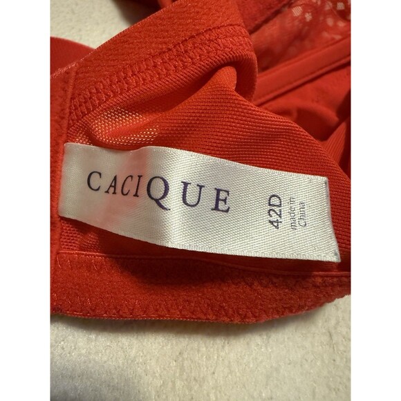 Cacique Ombré Lace Full Coverage Underwire Bra Size 42D Orange - Picture 3 of 4